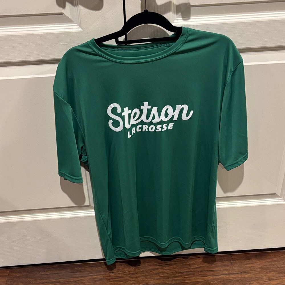 Stetson University Green Lacrosse Performance Tee with White Logo